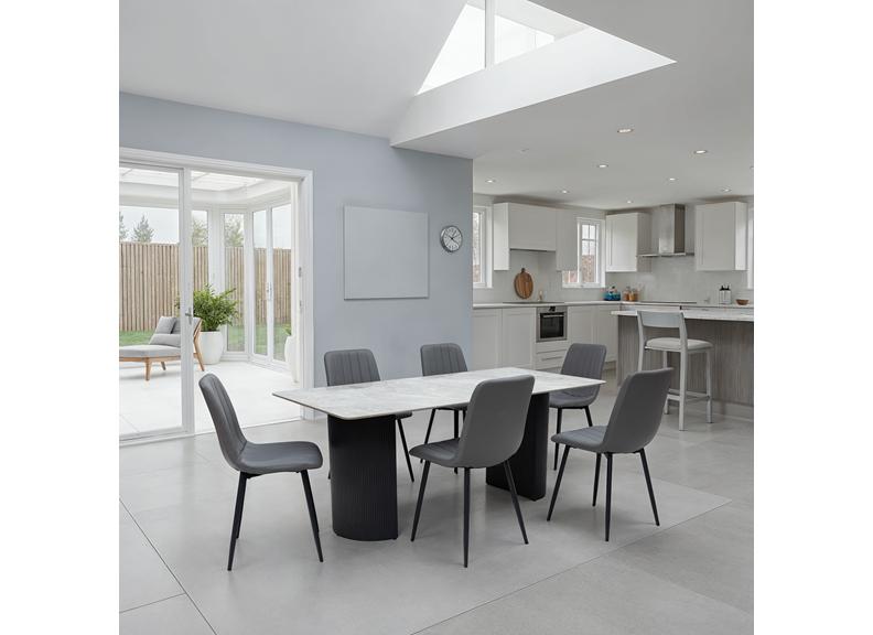 Messina Grey Or White 1.8 m Stone Dining Tables -