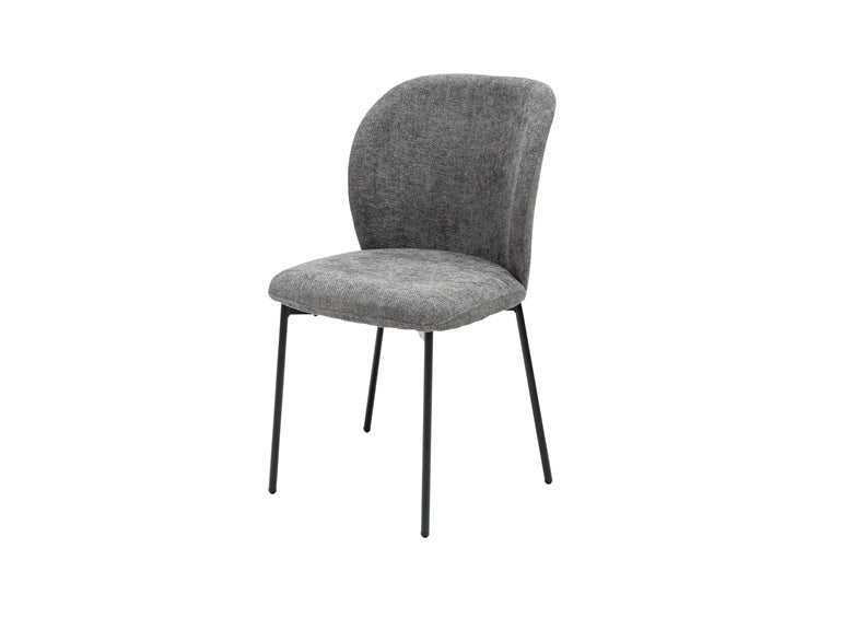 Faro Extending Dining Set - Charcoal Stone Effect Table Top With Charcoal Fabric Chairs