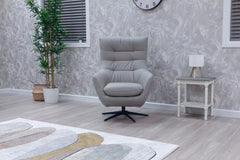 Orbit Occasional Swivel Chair – Modern Lounge Accent Chair in Pearl Grey