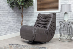 Capri Swivel Rocker Recliner Chair – Modern Reclining Accent Chair in Dark Grey