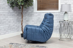Capri Swivel Rocker Recliner Chair – Modern Reclining Accent Chair in Marine Blue