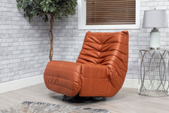 Capri Swivel Rocker Recliner Chair – Modern Reclining Accent Chair in Pumpkin