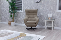 Orbit Occasional Swivel Chair – Modern Lounge Accent Chair in Bisque