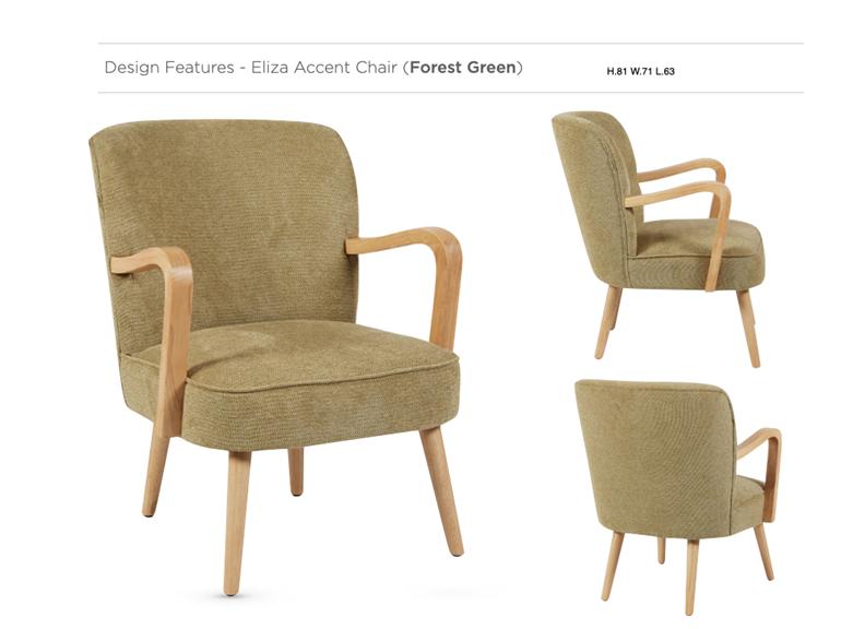 Eliza Accent Chair - Forest Green