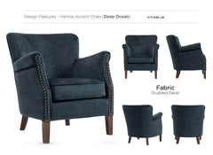 Harlow Velvet Armchair - Vogue Deep Ocean
