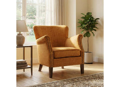 Harlow Velvet Fabric Armchair - Vogue Amber