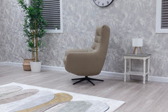 Orbit Occasional Swivel Chair – Modern Lounge Accent Chair in Bisque