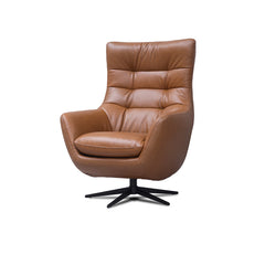 Orbit Occasional Swivel Chair – Modern Lounge Accent Chair in Saddle Brown