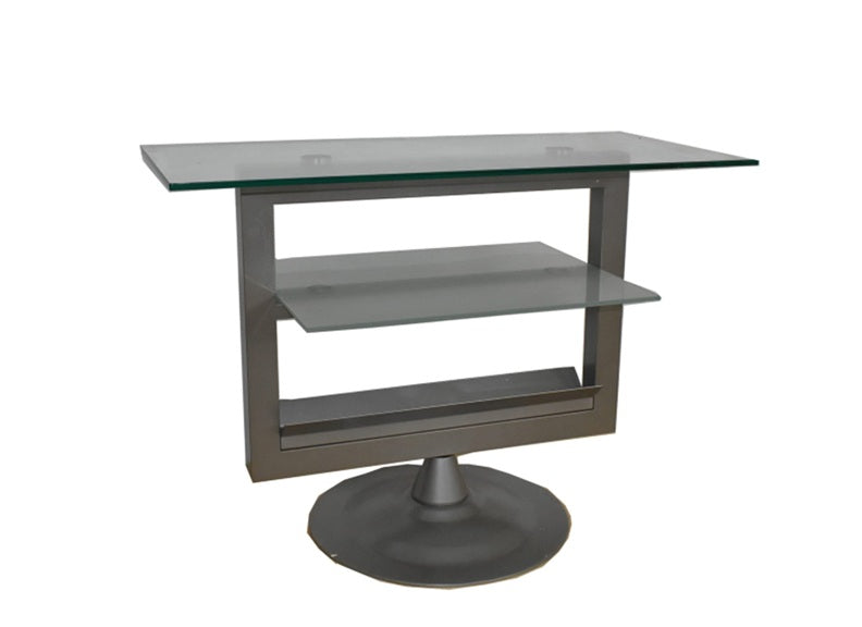 5280 TV Stand – TV Stand With Tempered Glass Shelves | Sleek Compact Contemporary Media Unit
