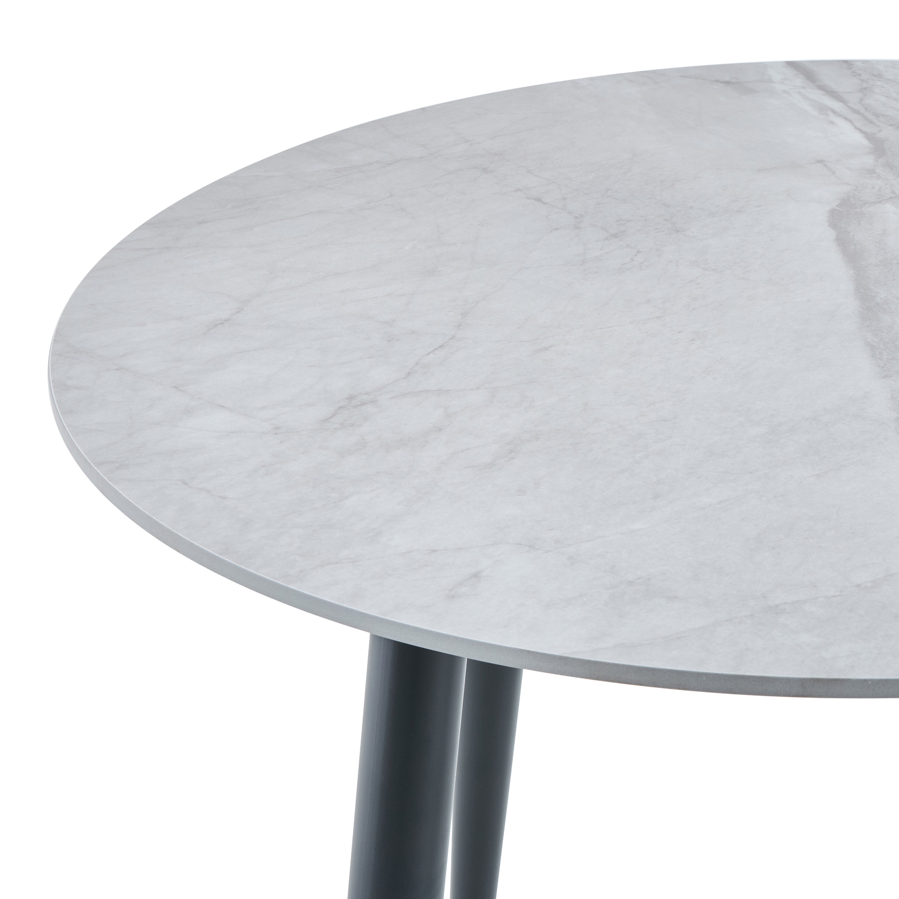Argenta 90cm Dining Set - With Four Dark Grey Chairs