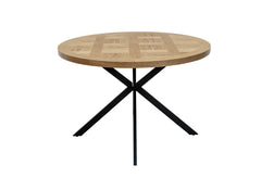 Carson Round Dining Table – Dining Round Oak Table With Metal Frame