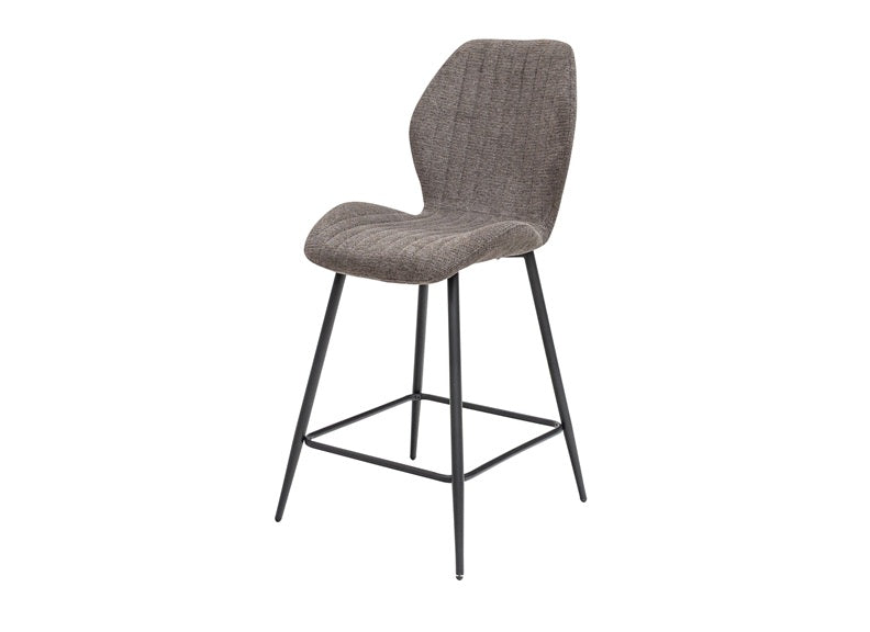 Bardo Grey Fabric Counter Chair – Charcoal Fabric Dining Stool