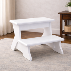Handcrafted Painted Step Stool / Bench – Floor Model