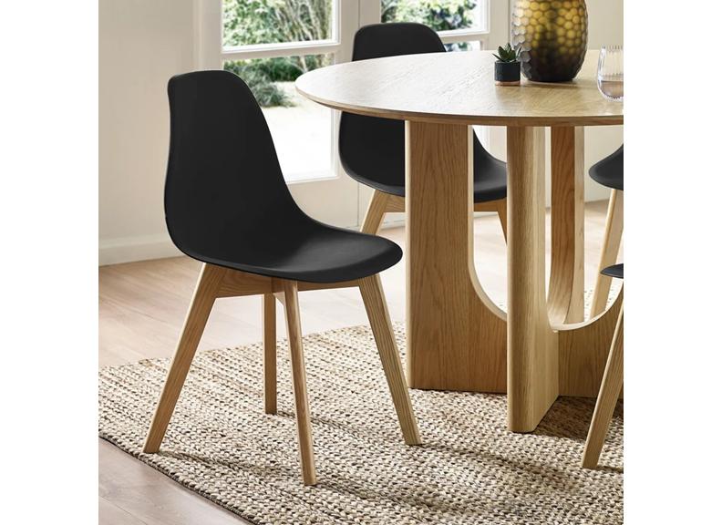 Cellini Round Dining Set – Oak Table W/Sculptured Intersecting Base & Agatha Dining Chairs