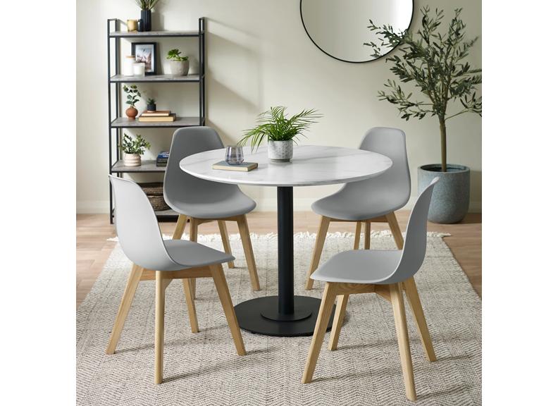 Two Agatha Dining Chairs In White, Grey Or Black