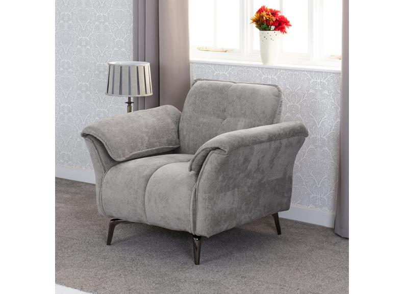 Amalfi Grey Fabric Armchair - room