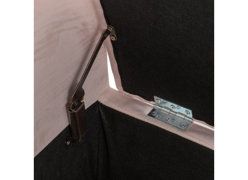 Amelia Pink Velvet  Storage Bench - detail