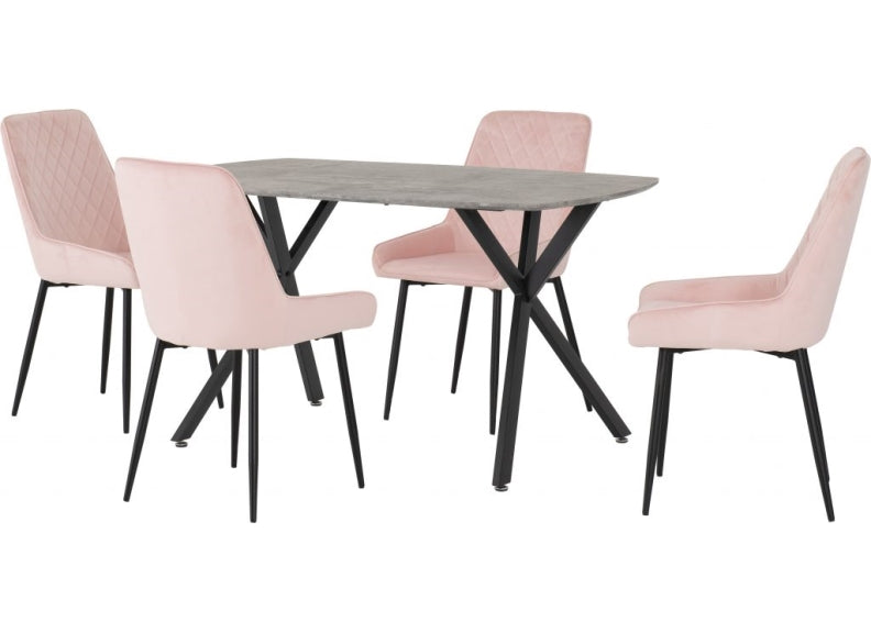 Avery Extending Table W/Avery Pink Chairs