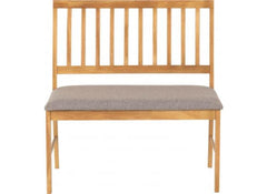 Austin Oak Bench | Oak Effect Bench With Fabric Seat