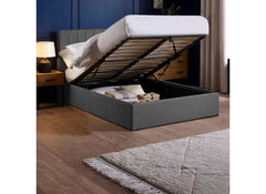 Aylen Storage Bed In Chocolate Velvet Fabric – Modern Upholstered Bed With Vertically Lined Headboard (Pre-Order Only)