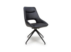 Ace Black Faux Leather Chair - 1