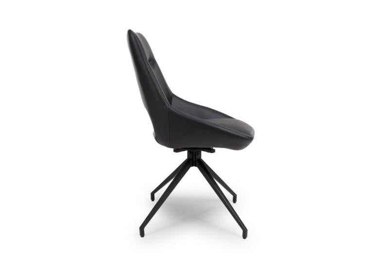 Ace Black Faux Leather Chair - side