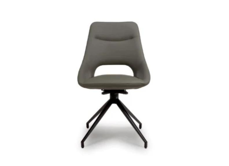 Ace Truffle Faux Leather Chair - front