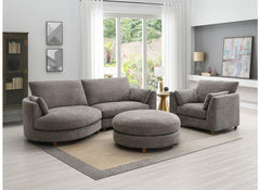 Alina Stone Fabric 2.5 Seat Sofa with Bolster Cushions – Modern Luxury Living Room Sofa
