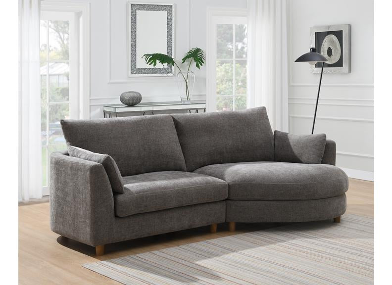 Alina Stone Fabric Sofa With RH Chaise – Modern Luxury Living Room Sofa