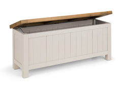Aspen Grey Storage Bench - open