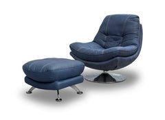 Axis Denim Armchair With stool