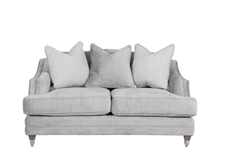 Belvedere Silver Pillow Back Two Seat Sofa