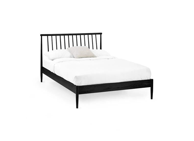 Belton Black Spindle Bed – Solid Oak Wooden Bed Frame with Classic Spindle Headboard