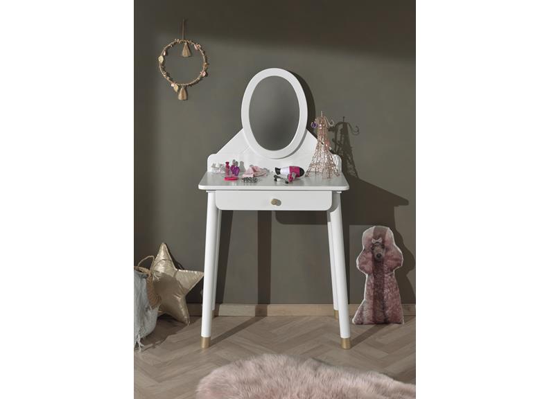 Billy White Dressing Table W/Mirror