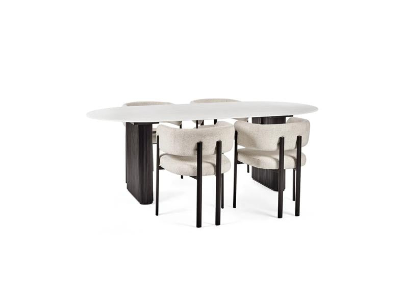 Bolivia Oval Dining Table With Bolivia Dining Chairs