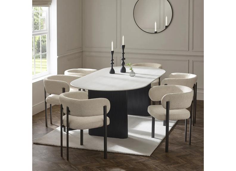 Bolivia Oval Dining Table With Bolivia Dining Chairs