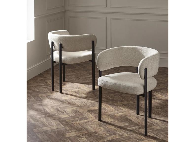 Set Of Bolivia Fabric Dining Chairs - room
