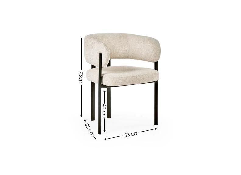 Bolivia Fabric Dining Chair - dimensions