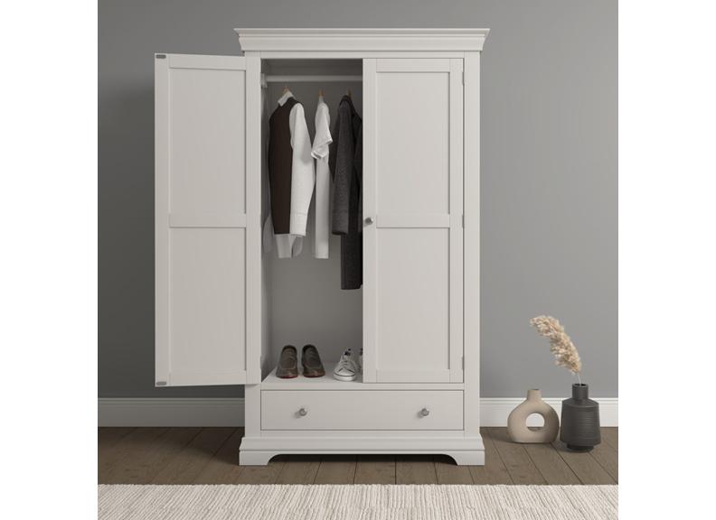 Bordeaux Ivory Two Door Wardrobe - front