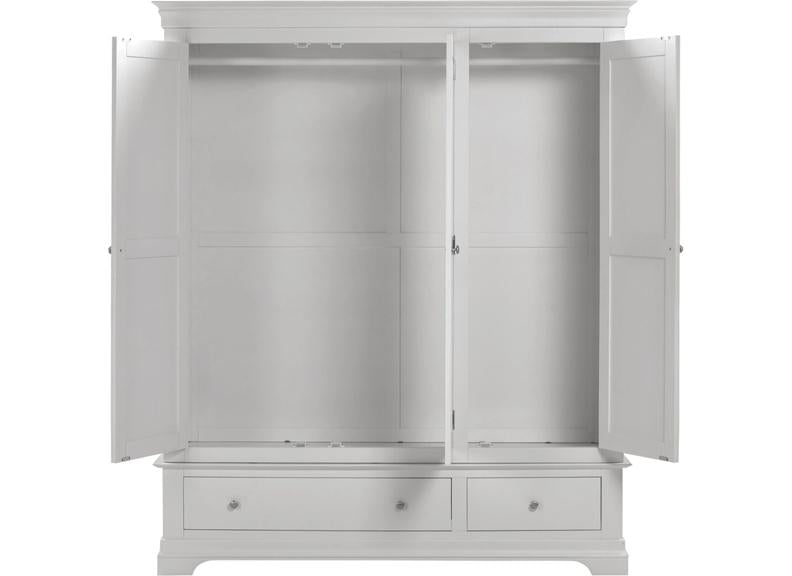 Bordeaux Grey Triple Wardrobe - inside
