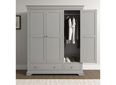 Bordeaux Grey Triple Wardrobe - inside