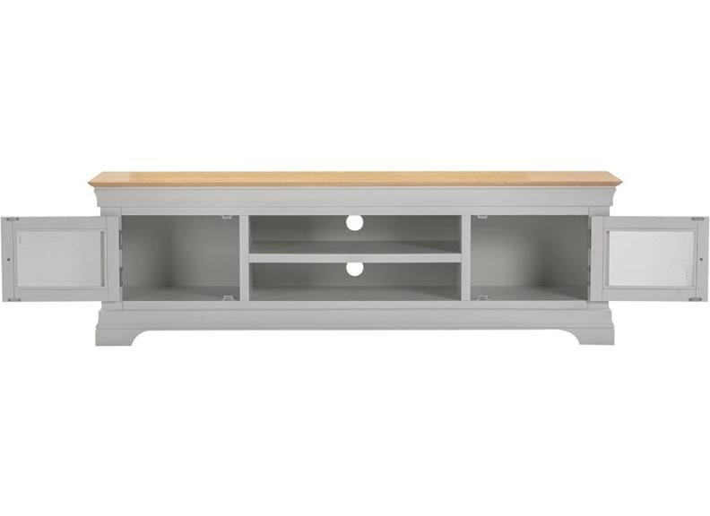 Bordeaux Grey Long TV Stand - open