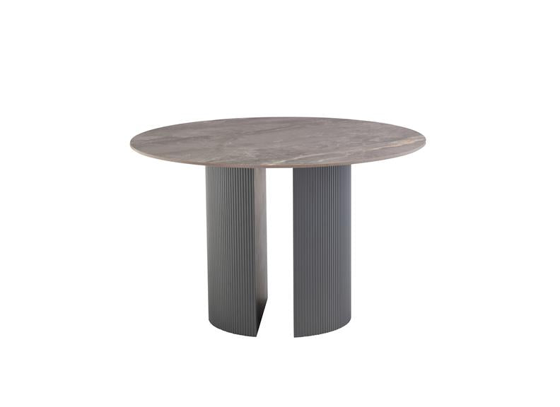 Bossini Round Dining Table – Stone Effect Dining Round Table With A Polished Top