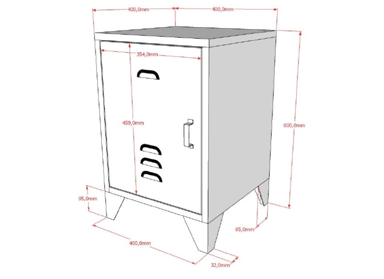 Bronxx Bedside - dimensions