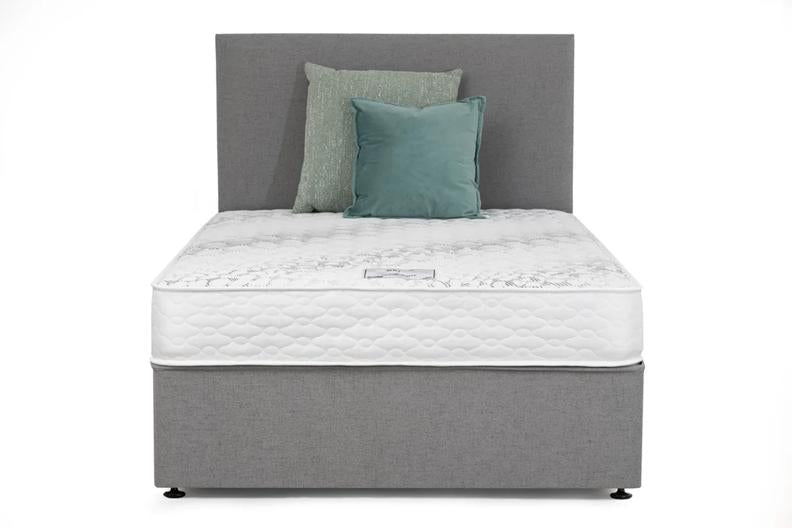 Bella Complete Bed Set - 5 ft Divan Bed With Headboard And Fabric Colour Options