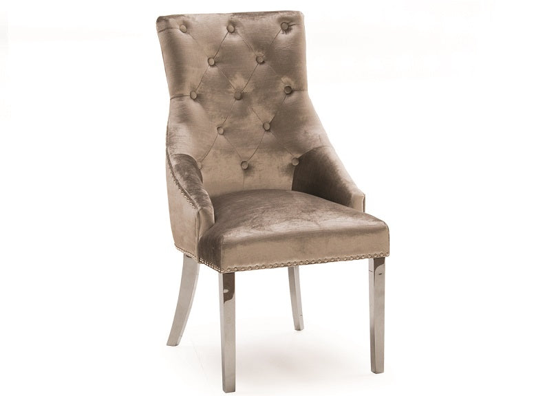 Belvedere Velvet Champagne Chair