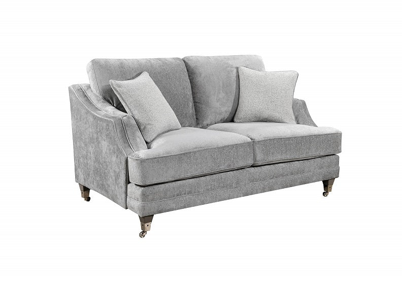 Belvedere Silver Flat Back Two Seat Sofa