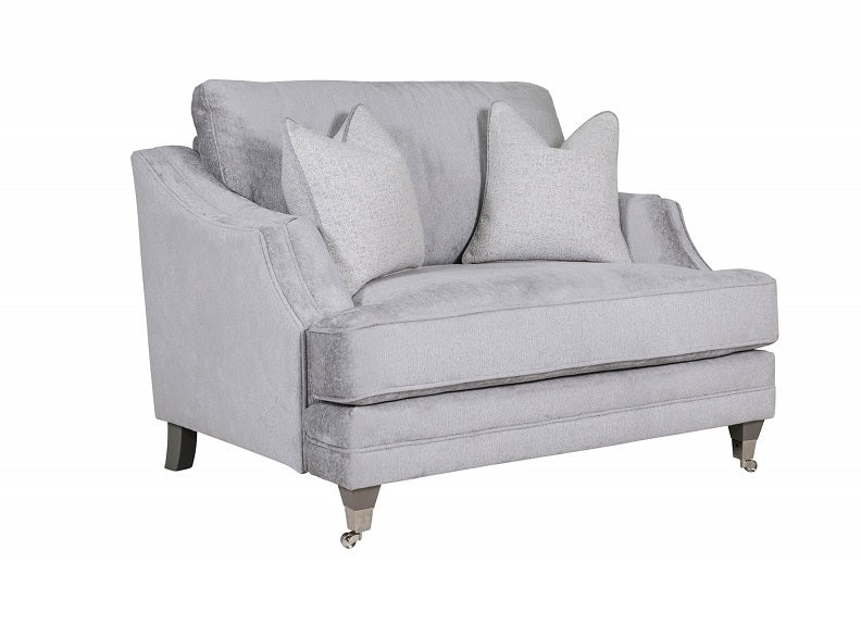 Belvedere Snuggle Sofa Silver fixed back - 2