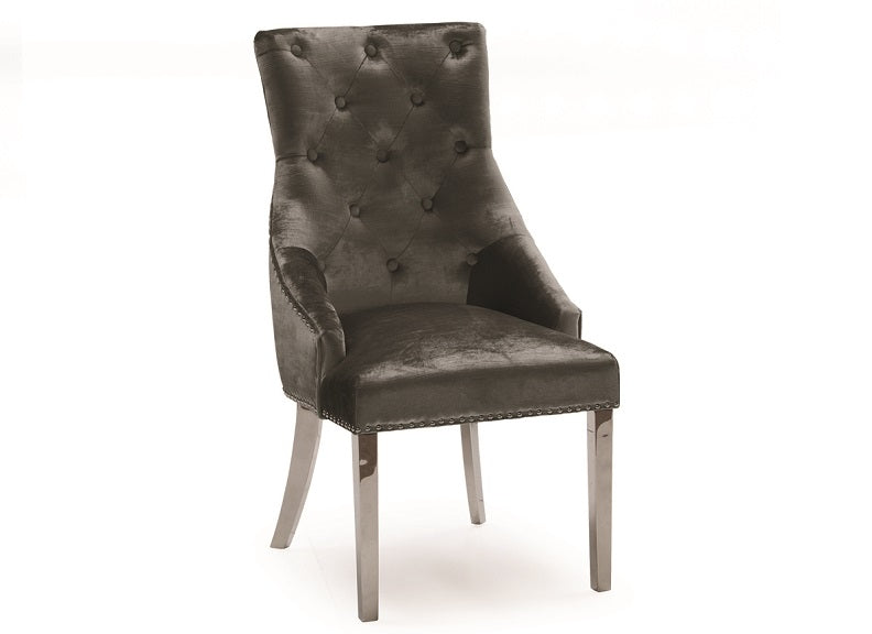 Belvedere Velvet Charcoal Chair