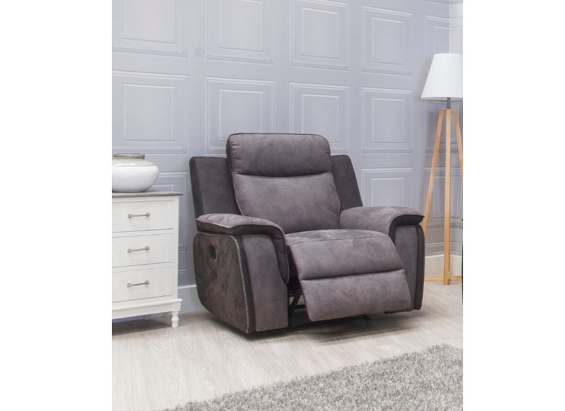 Benetti Charcoal Reclining Armchair - room